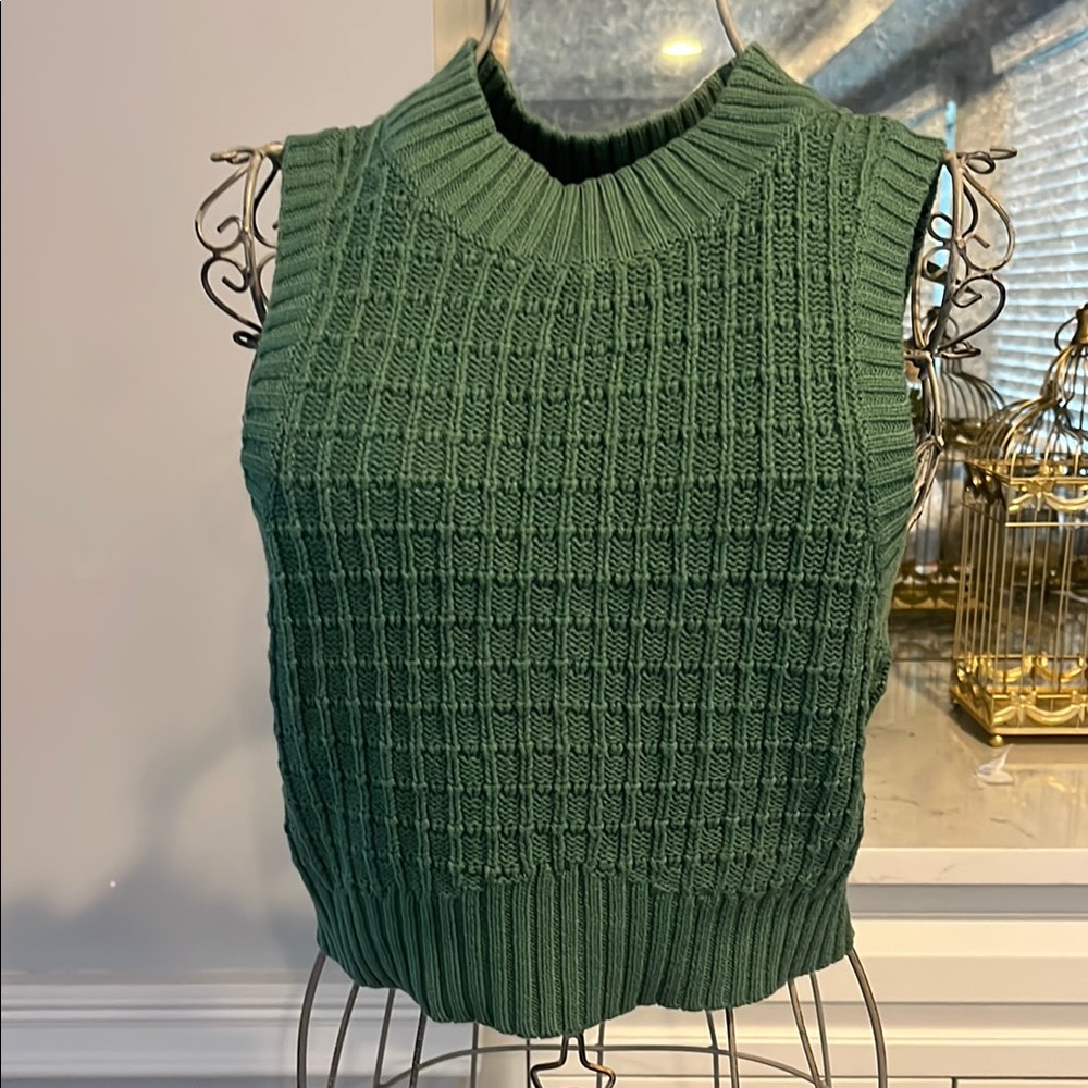 La Hearts Green Cowl Neck Sweater